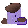 a pixel art of a bag of cat food